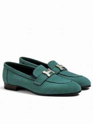Hermes Women's Paris Loafer Dark Green