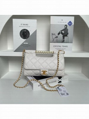 Chanel SMALL FLAP BAG WITH TOP HANDLE AS5390 white