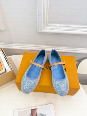 Louis Vuitton Romy Flat Ballerina Denim Light Blue