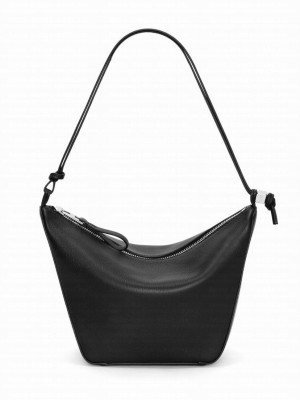 Loewe Mini Hammock Hobo Bag In Classic Calfskin Black