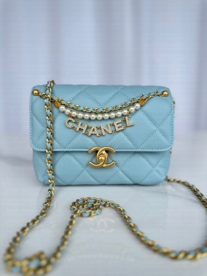 Chanel MINI FLAP BAG AS4986 SKY BLUE