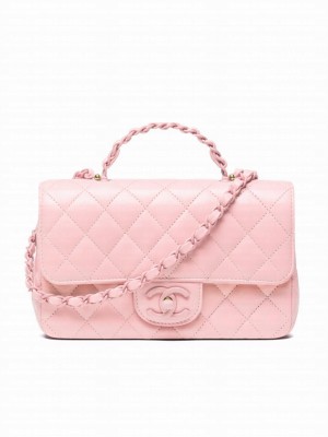 Chanel Mini Flap Bag With Top Handle AS5243 Pink