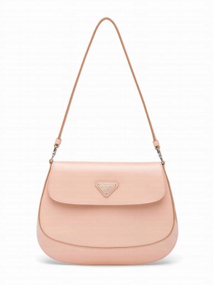 Prada Cleo Brushed Leather Shoulder Bag With Flap 1BD311 Pink