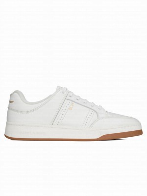 Saint Laurent Unisex Sl/61 Low-Top Sneakers In Smooth And Grained Leather White