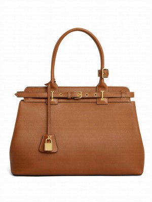 Celine Conti Bag In Supple Calfskin Coffee