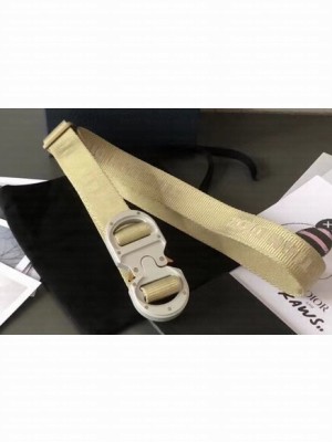 Dior Width 2.5cm Belt with Round CD Buckle in Canvas Beige 2019