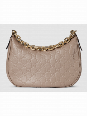 Gucci GG EMBLEM MEDIUM SHOULDER BAG 820453 Taupe