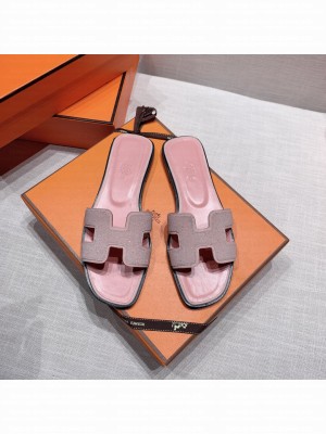 Hermes Oran Flat slippers with rhinestone 062 2021 Collection