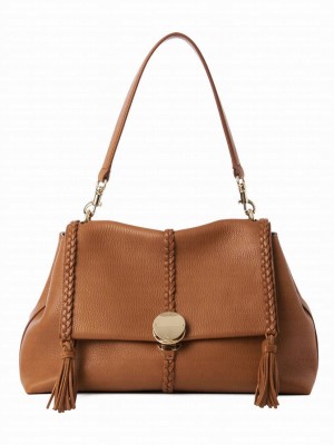 Chloe Penelope Medium Soft Shoulder Bag Coffee