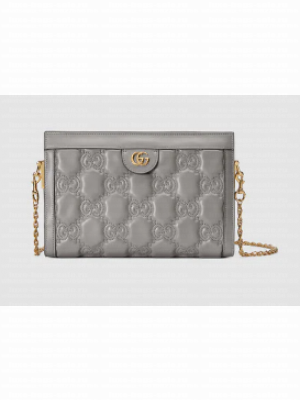 Gucci GG Matelasse leather shoulder bag 702200 Dusty grey