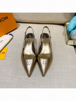Louis Vuitton Magnetic Slingback Pump 3.5cm in Patent Calf Leather Gold 2022 Collection