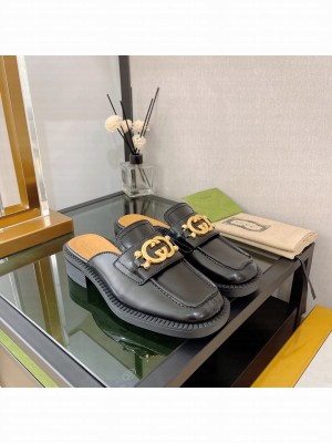 GUCCI SLIPPER WITH INTERLOCKING G 699997 BLACK 