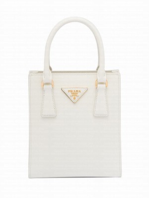 Prada Saffiano Leather Handbag 1BA358 Cream