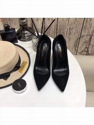 Saint Laurent Cassandra Suede Pumps 10cm Black 2021 Collection