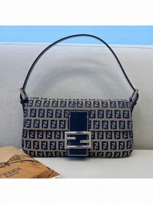 Fendi Vintage Baguette FF Shoulder Bag 0185 Blue  2021 Collection