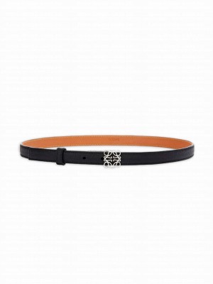 Loewe Anagram Belt In Pebble Grain Calfskin Black