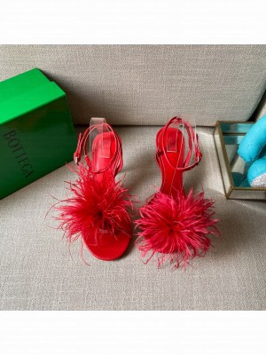 Bottega Veneta Feather Dot 9cm Sandals Red 2021 Collection