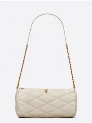 SAINT LAURENT SADE MINI TUBE BAG IN QUILTED LAMBSKIN 699703 VINTAGE WHITE