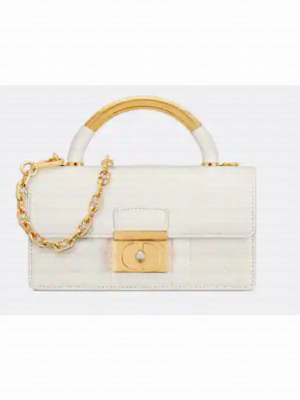 Mini Dior Ange Bag Latte Macrocannage Calfskin M4401U