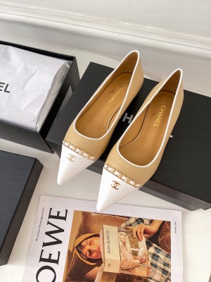Chanel Suede Chain Pointed Toe Ballerinas 2021 Collection 03