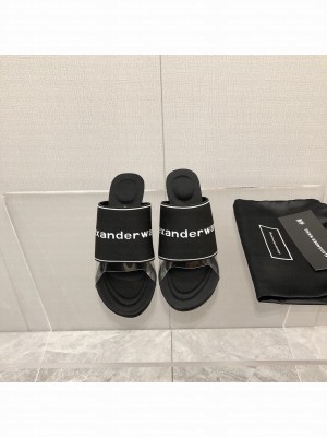 Alexander Wange lastic fabric Slide Sandals 10.5cm Black 2022 Collection