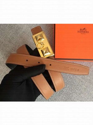 Hermes Width 2.5cm Collier De Chien Buckle Belt Brown/Gold