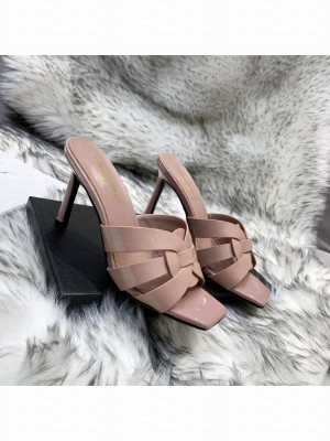 Saint Laurent YSL Patent Leather Slide 10cm Pink 04 2021 Collection