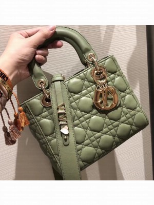 Lady Dior My ABCDior Bag in Cannage with Badges Green 2019