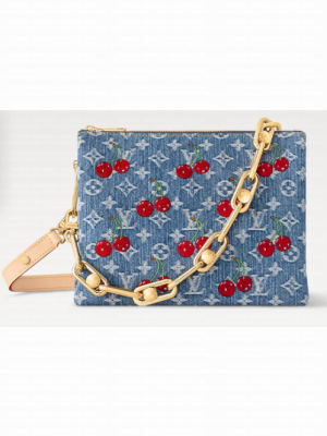 Louis Vuitton NEW LV x TM Coussin PM M14978 Monogram cherry denim