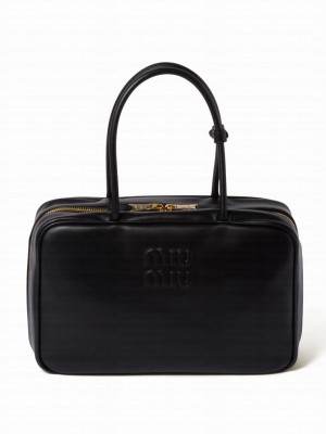 Miumiu Leather Top-handle Bag 5BB117 Black