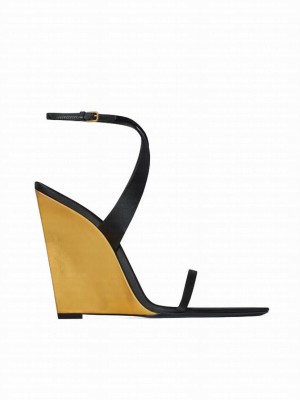 Saint Laurent Wedge Sandal Black