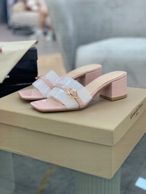 Gianvito Rossi soft glass and patent leather with sculptural heel 5.5CM Sandal 2021 Collection 01