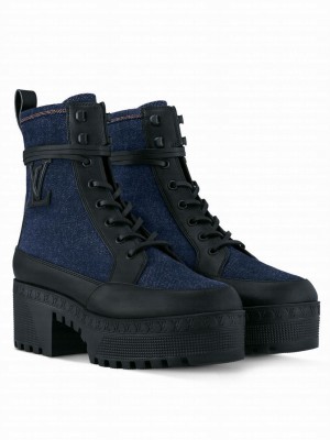 Louis Vuitton Women's Laureate Platform Desert Boot 1ACH8V Dark Blue