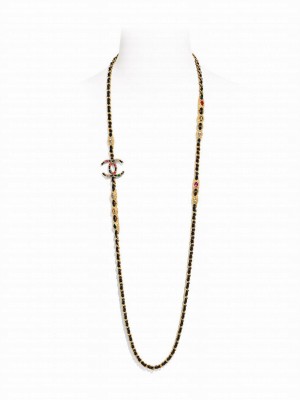 Chanel Long Necklace Black