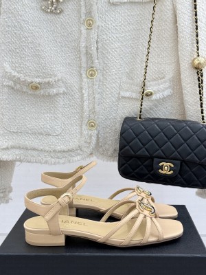 Chanel Sandals Lambskin beige G46275 2025