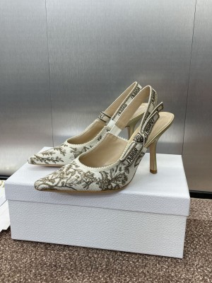 Dior J'Adior Slingback Pump White and Gold-Tone Millefiori Jacquard heel 9.5cm 2025