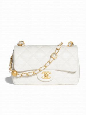 CHANEL 24B MINI FLAP BAG AS4947 White