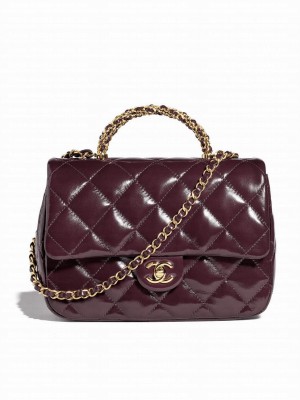 CHANEL MINI FLAP BAG WITH TOP HANDLE AS5032 Burgundy