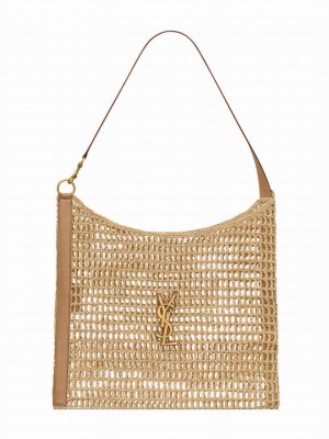 Yves Saint Laurent OXALIS BAG IN RAFFIA MACRAME 781289 Apricot