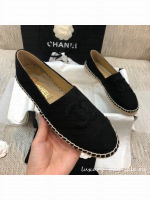 Chanel Denim Espadrilles G29762 Black  2021 Collection