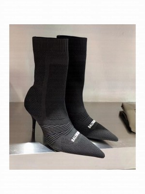 BALENCIAGA Knife 2.0 logo-appliquéd stretch-knit ankle boots