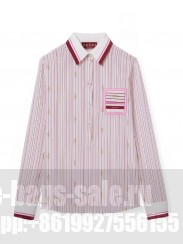Gucci Women's Printed Silk Shirt Pink
