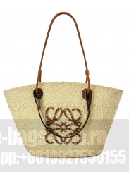 Loewe Large Anagram Basket Bag Coffee