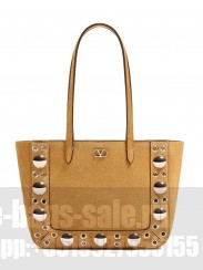 Valentino Garavani Nellcote Mini Suede Shopping Bag Coffee
