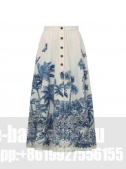 Christian Dior Women's Dioriviera Midi Flared Skirt Cream