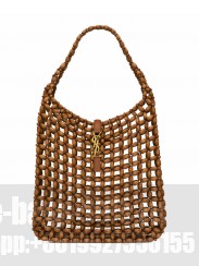 Saint Laurent Le 5 A 7 Large In Wood Beads 823807 Coffee