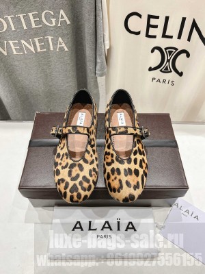 Alaïa BALLET FLATS IN LEOPARD HAIRCALF 2025