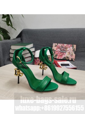 DOLCE & GABBANA HEEL 10.5CM CALFSKIN SANDALS GREEN WITH DG HEEL 2022