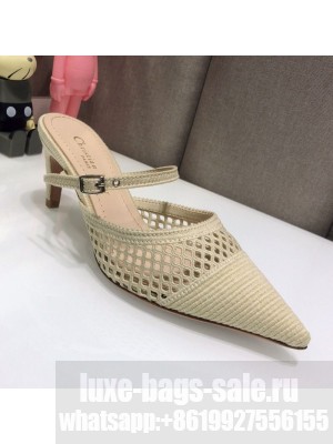Dior D-Choc Heel Mules in White Mesh Embroidery Spring/Summer 2021 Collection