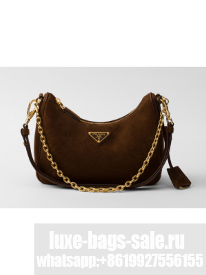 Prada Re-Edition suede mini-bag 1BC204 Cocoa Brown